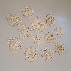 12 Crochet Snowflake Ornaments ❄️